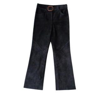 DKNY Black Genuine Suede Straight Leg Pants- Sz. 10P